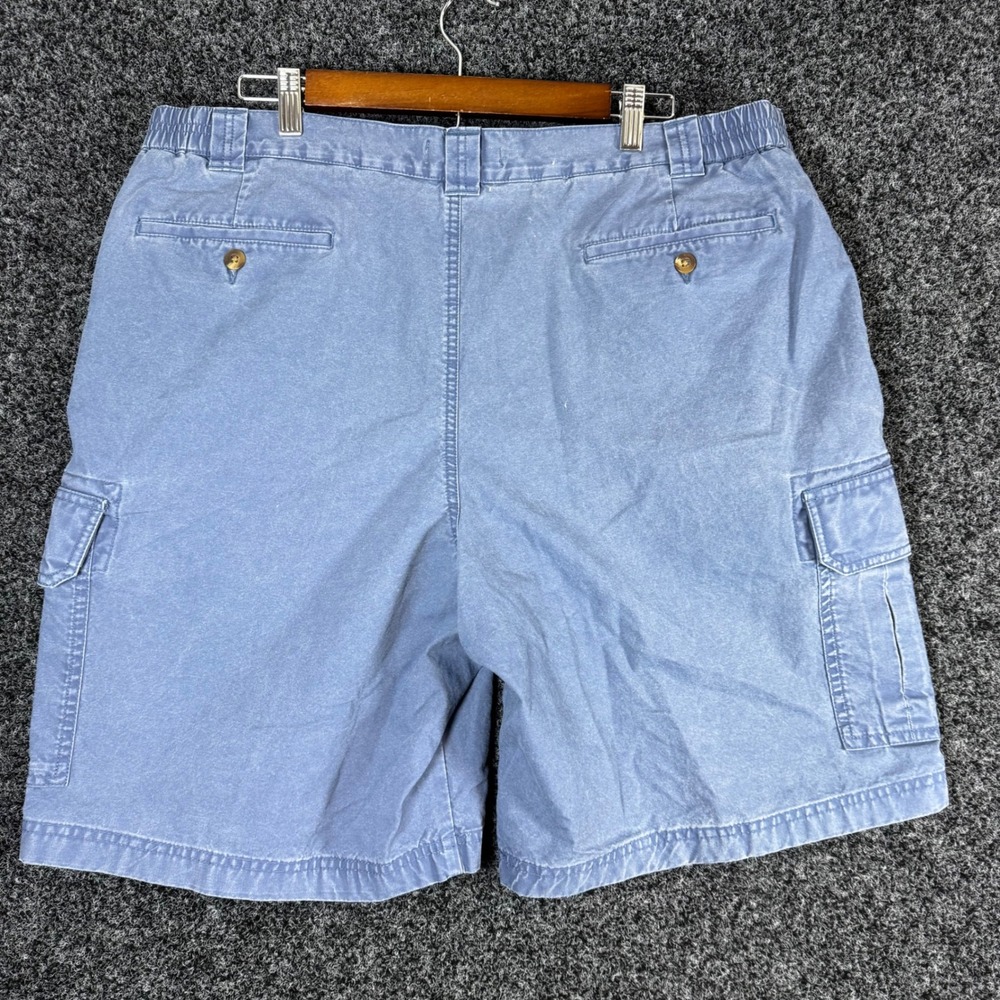 LL Bean Mens Comfort Waist Cargo Shorts Blue Cotton Twill Size 40W 282476 - Picture 2 of 5